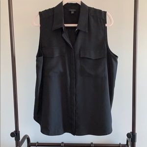 Black, sleeveless blouse